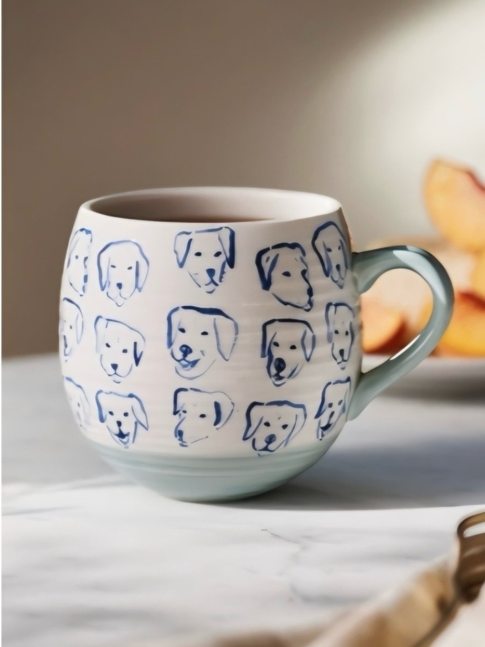 Anthropologie (Leah Goren) Dog & Cat Motif Stoneware Mug Set 🐾 🆕 - Picture 2 of 11